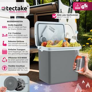 Tectake Glacière électrique chauffante et réfrigérante avec poignée de transport 25 L  