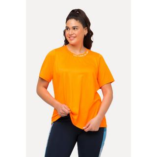 Ulla Popken  T-shirt technique, lettrage imprimé, classique, col rond, manches mi-longues 