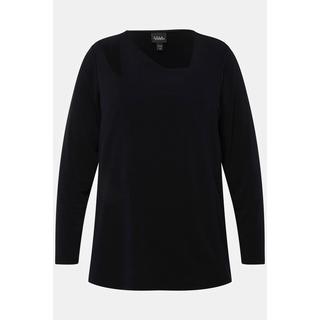 Ulla Popken  Shirt, Cut-Out, asymmetrischer Ausschnitt, Langarm 