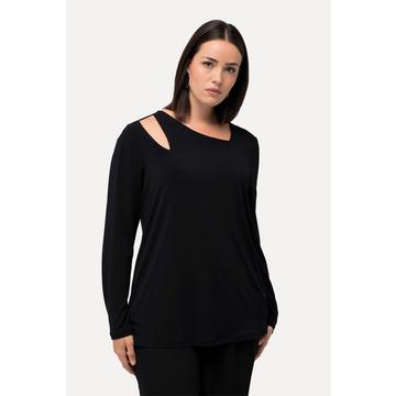 Shirt, Cut-Out, asymmetrischer Ausschnitt, Langarm