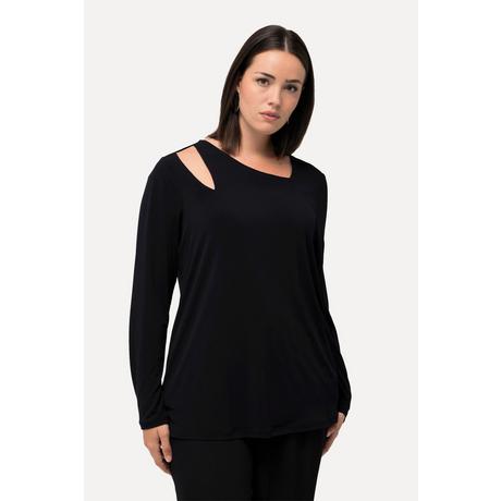 Ulla Popken Maglia Maniche Lunghe Cut-Out Scollo Asimmetrico  