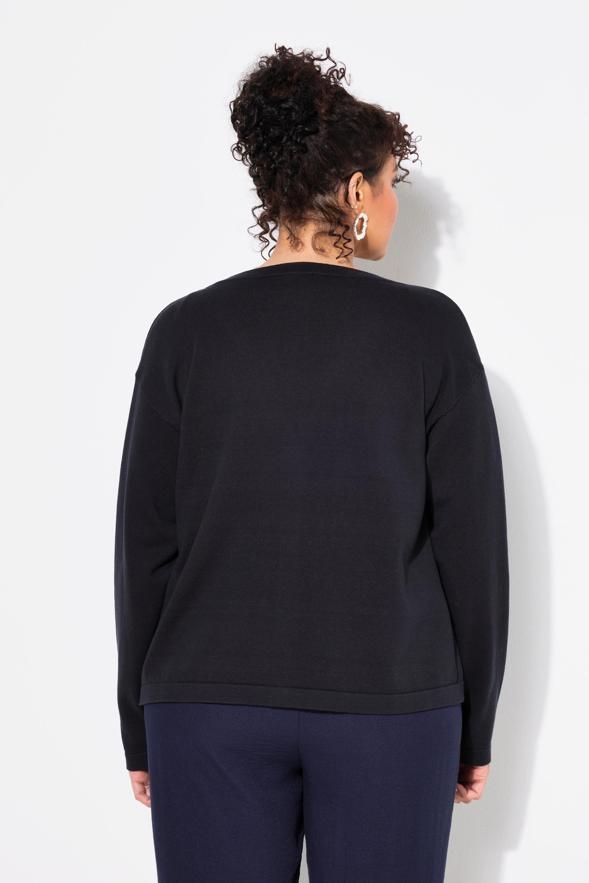 Ulla Popken Cardigan Doubleface Encolure V Manches Longues  