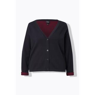 Ulla Popken Cardigan Doubleface Encolure V Manches Longues  