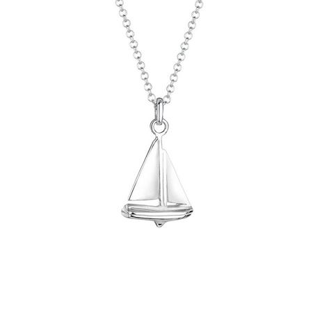 Elli  Halskette Erbskette Segelboot Anhänger Maritim 
