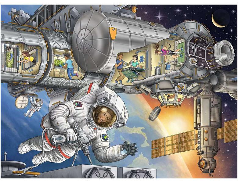 Ravensburger  Puzzle Auf der Weltraumstation (100XXL) 