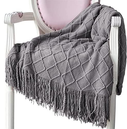 Alopini Morbida Coperta in Lana Lavorata a Maglia con Nappe  