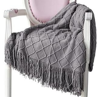 Alopini Morbida Coperta in Lana Lavorata a Maglia con Nappe  