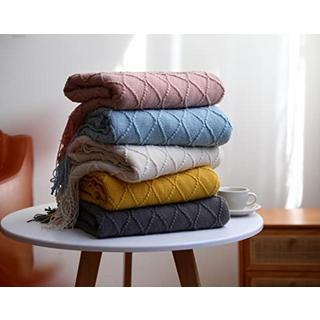 Alopini Morbida Coperta in Lana Lavorata a Maglia con Nappe  