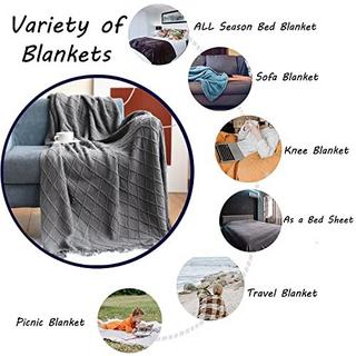 Alopini Weiche Strick Wolldecke mit Quasten  