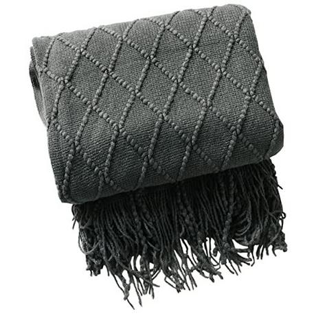 Alopini Morbida Coperta in Lana Lavorata a Maglia con Nappe  