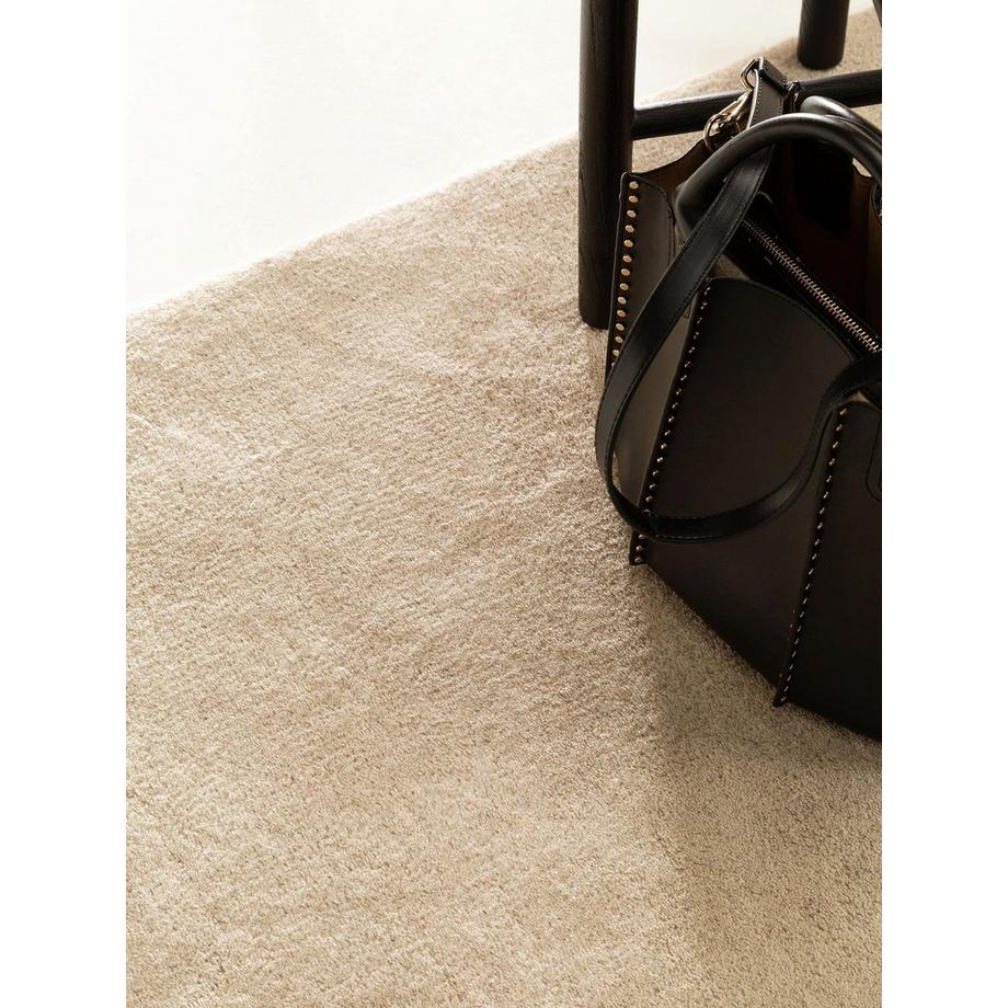 Benuta Tappeto passatoia in lana Bent Crema  