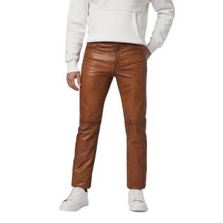 RICANO  Pantaloni in pelle da uomo, Trant Pant, jeans in pelle a cinque tasche in pelle d'agnello lavata. 