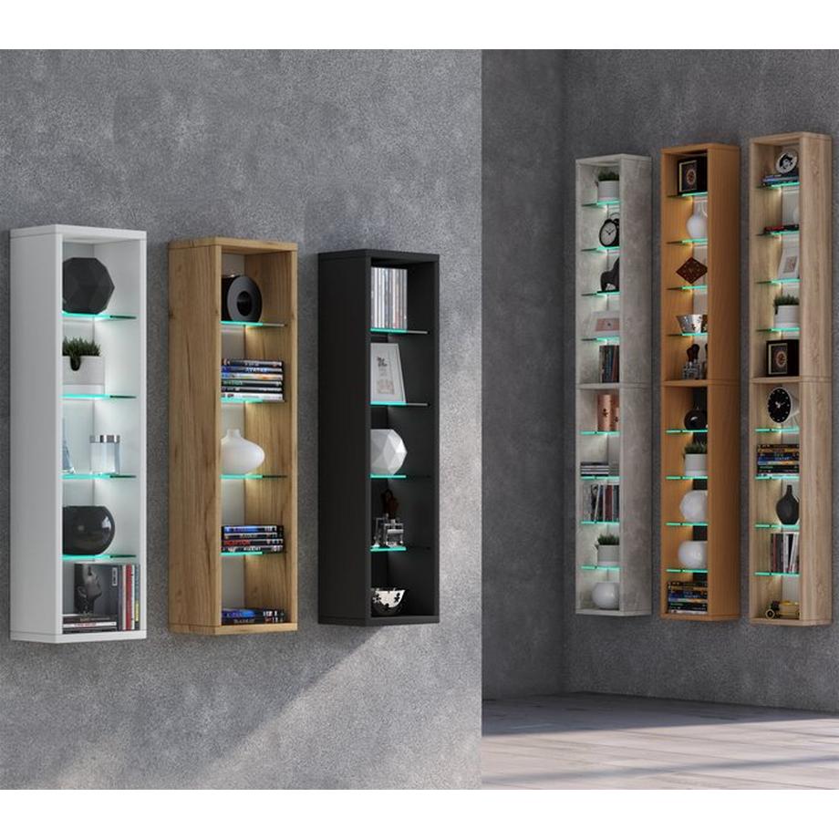VCM Holz Wandregal Hängeregal Regal Bücherregal Wandboard Deko Glas Rasato XL  