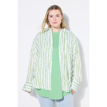 Hemdbluse, oversized, Streifen
