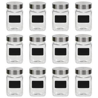 VidaXL Pots de conservation avec autocollant  pcs verre  