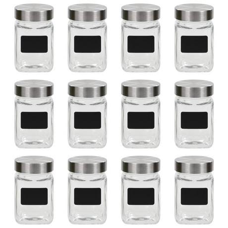 VidaXL Pots de conservation avec autocollant  pcs verre  