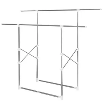 Kleiderständer ausziehbar 2 Stangen 84x42x170cm