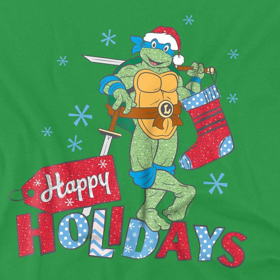 TEENAGE MUTANT NINJA TURTLE  Happy Holiday Maglietta Natale Luccicante 