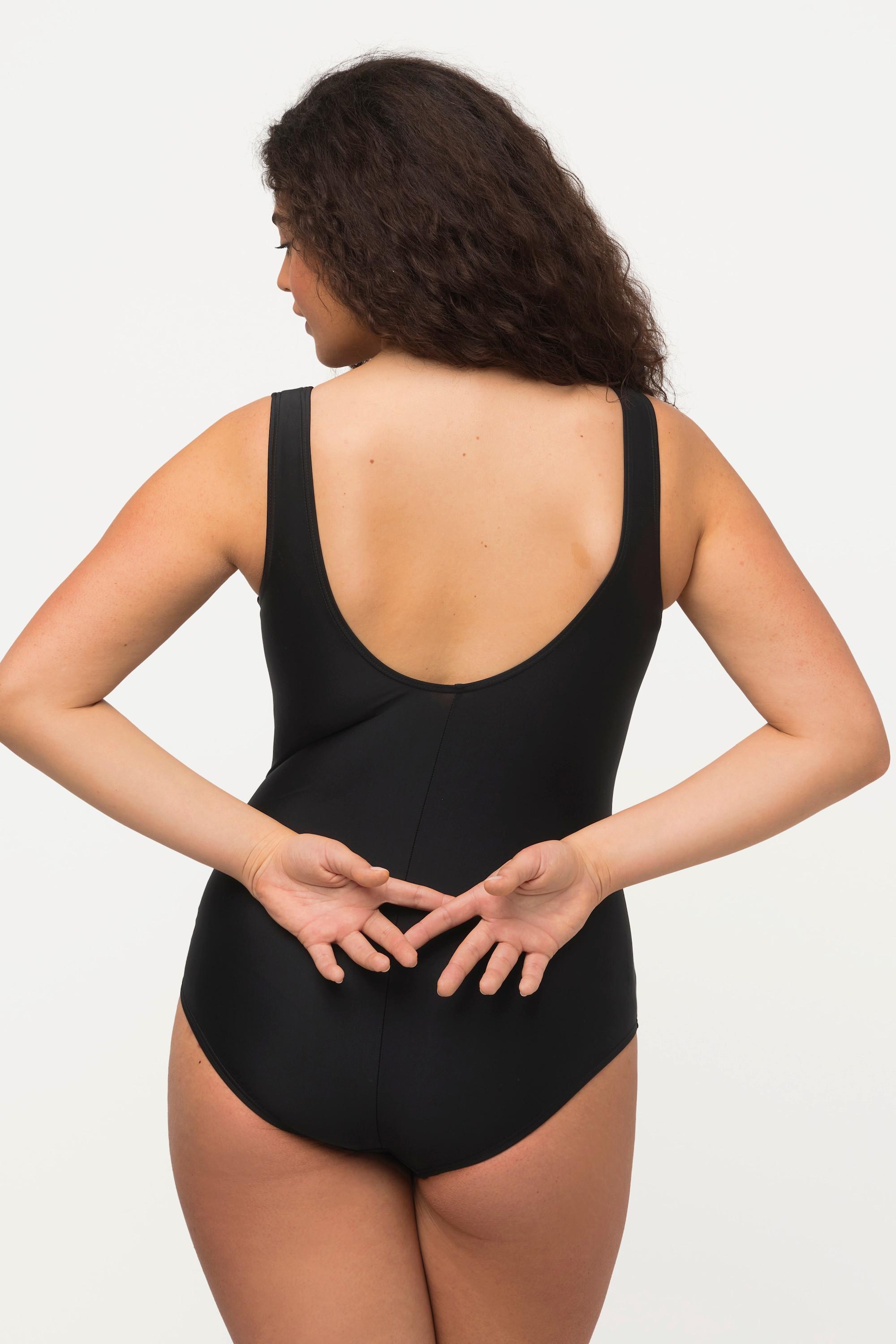 Ulla Popken Maillot de bain avec passepoils et bande sous poitrine  