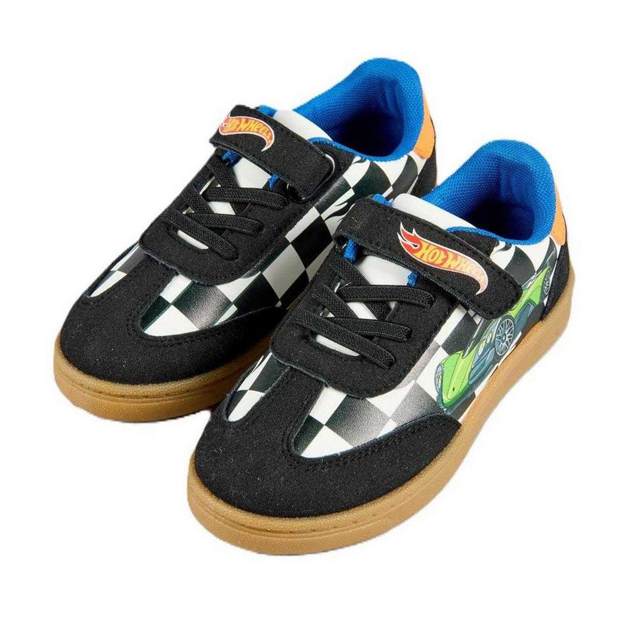 Hot Wheels Scarpe Sportive in Pelle Scamosciata con Stampa Auto  