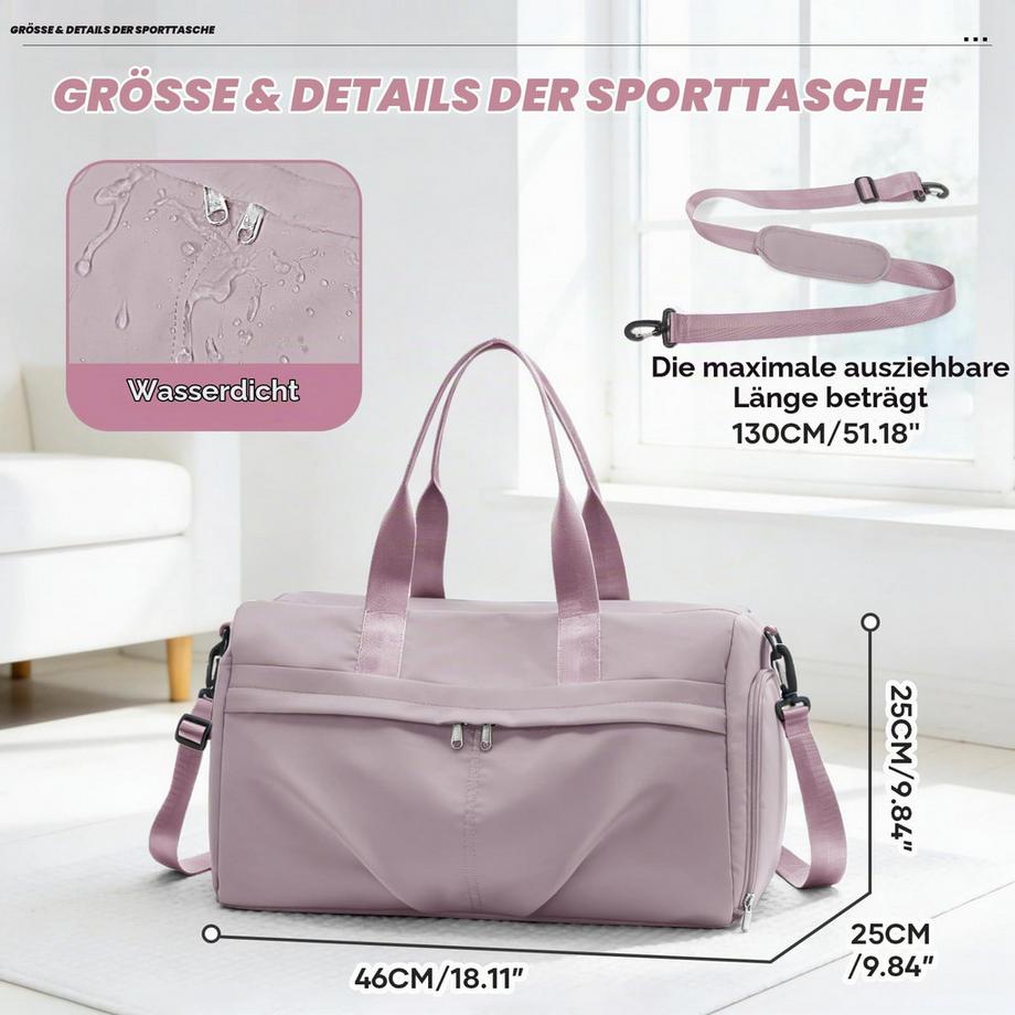 Only-bags.store Borsa Sportiva con Scomparto Scarpe e Scomparto Umido  