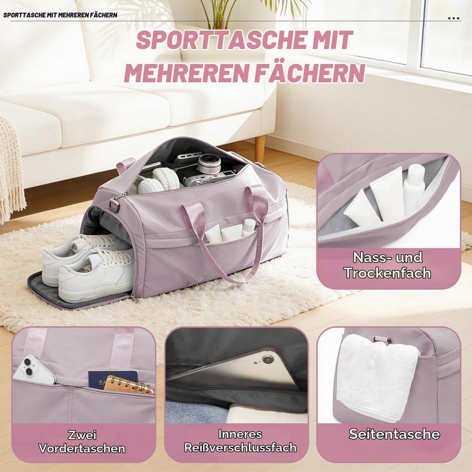 Only-bags.store Borsa Sportiva con Scomparto Scarpe e Scomparto Umido  