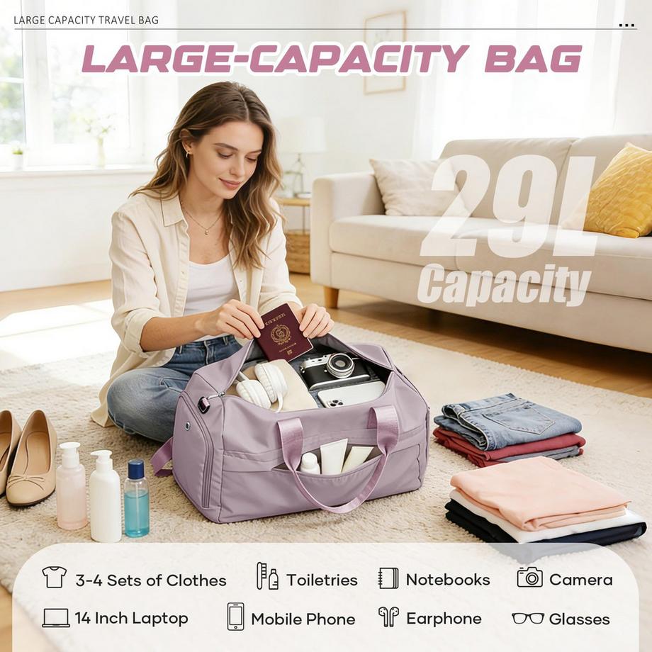 Only-bags.store Borsa Sportiva con Scomparto Scarpe e Scomparto Umido  
