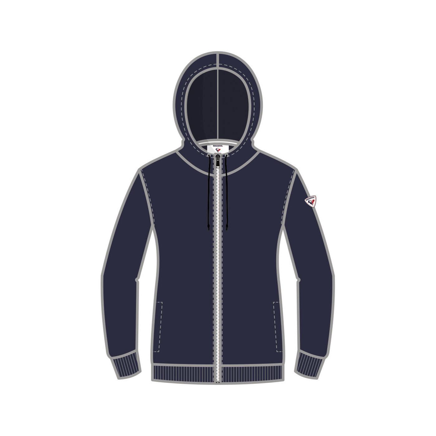 ROSSIGNOL  felpa zip con cappuccio con logo da roignol ft 