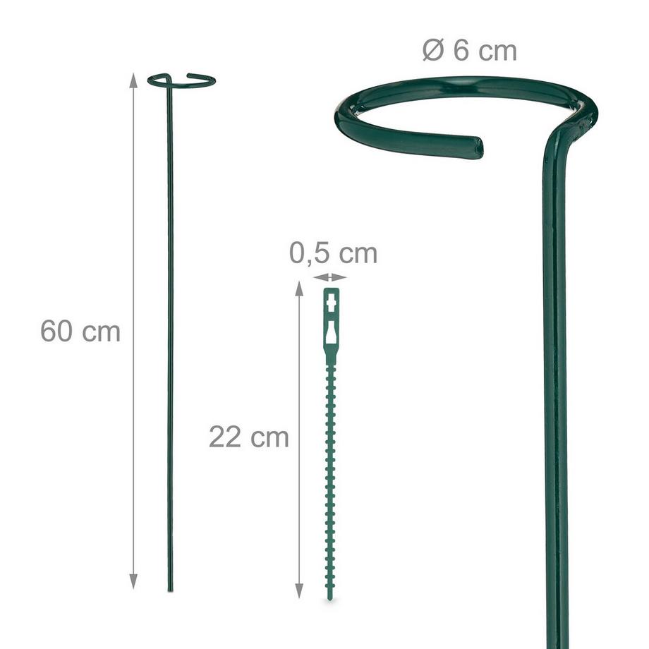 Northix  Pflanzenstützen aus Metall, 6er-Pack 