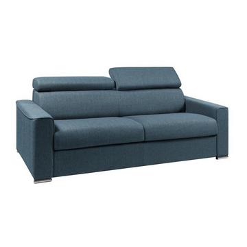 Schlafsofa 4-Sitzer - Liegefläche: 160 cm - Matratzenhöhe: 18 cm mit Memory Schaum - Stoff - Blau - VIZIR