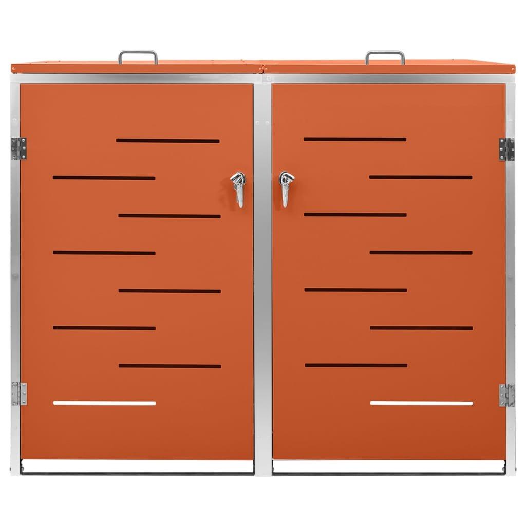 VidaXL Abri à poubelles à roulettes acier inoxydable  