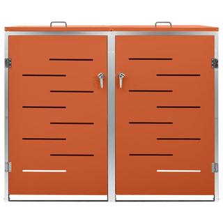 VidaXL Abri à poubelles à roulettes acier inoxydable  