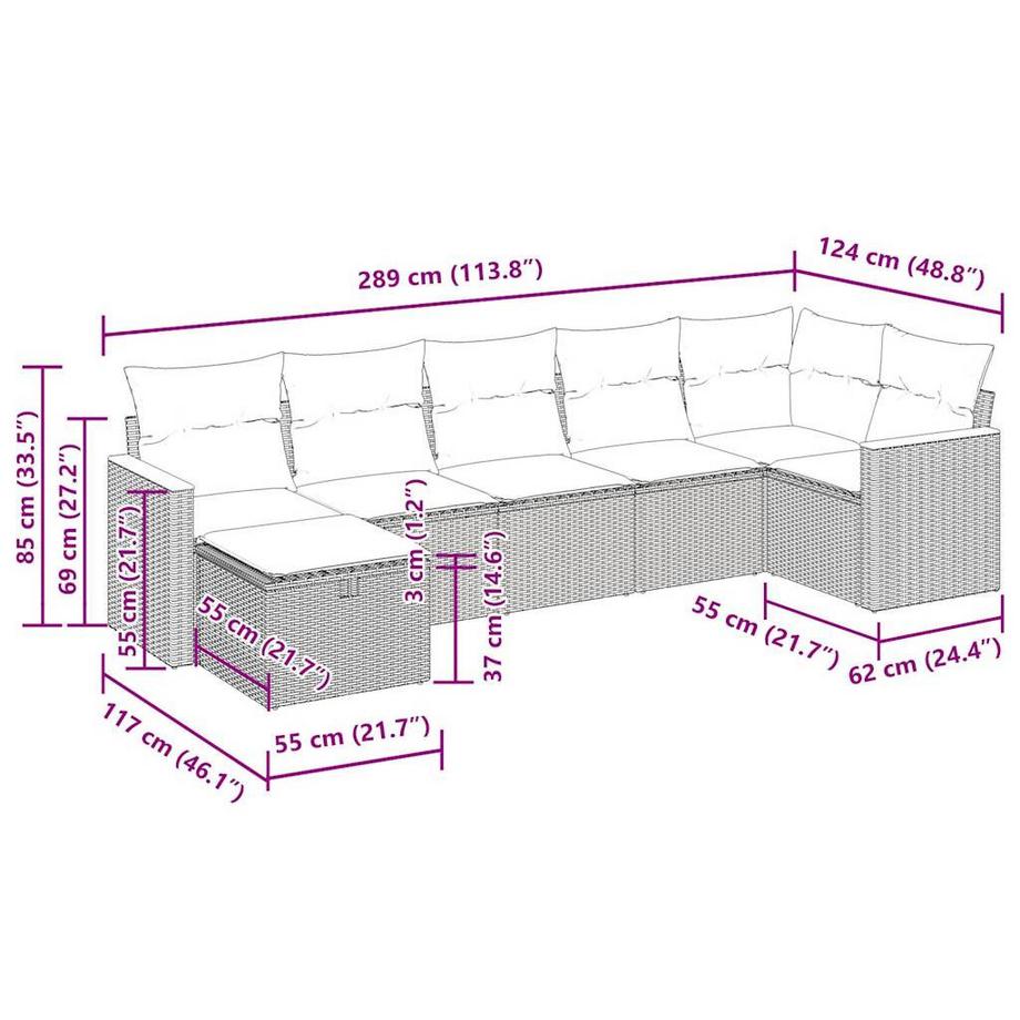 VidaXL Gartensofa set poly-rattan  