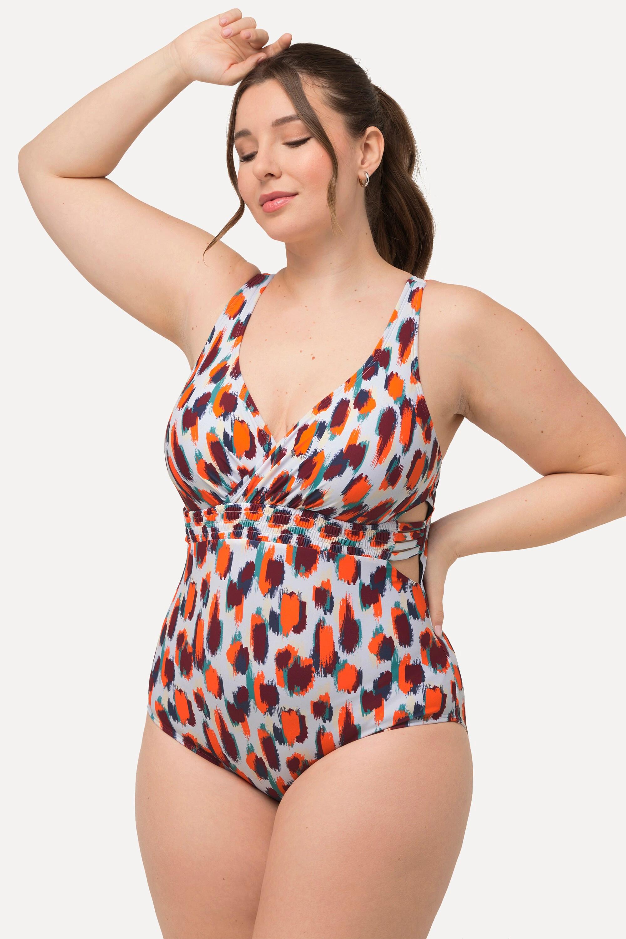 Ulla Popken Costume da bagno Fantasia Macchie Coppe Morbide Estraibili  