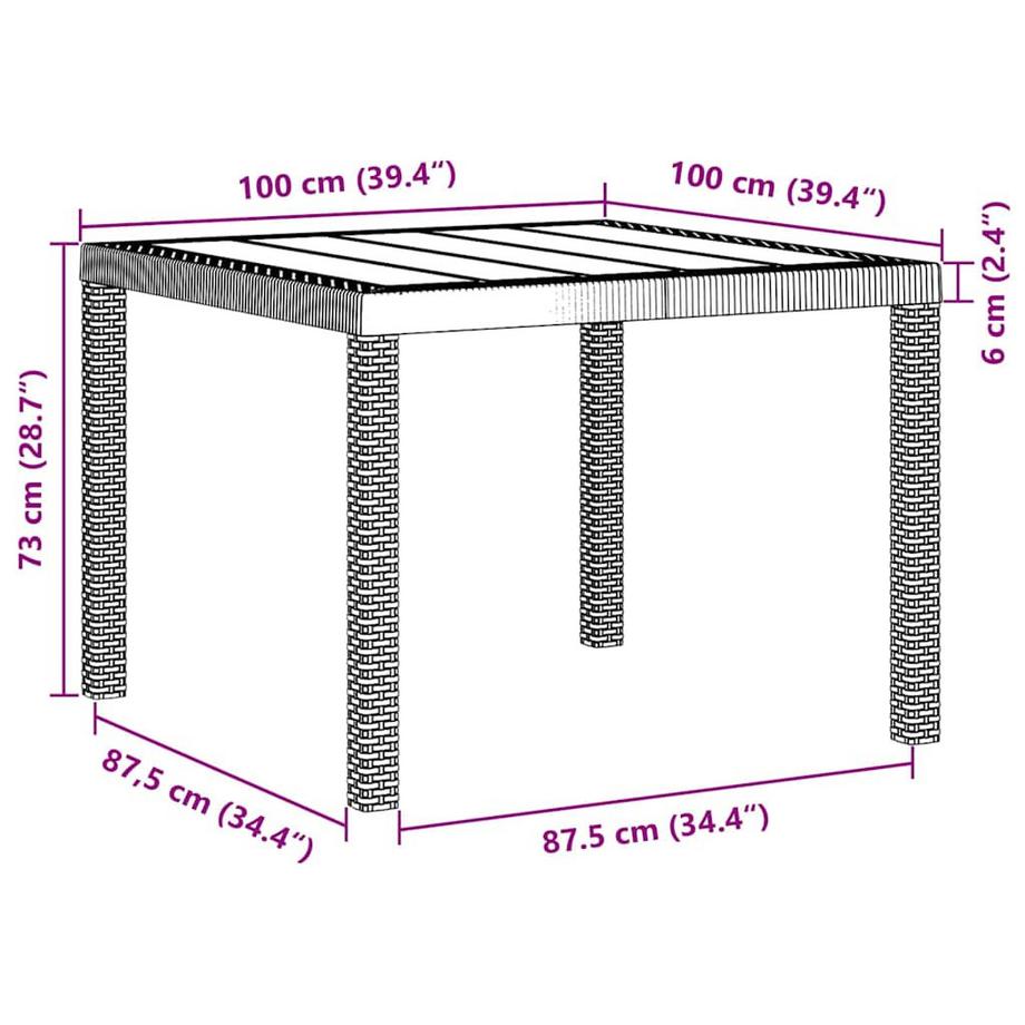 VidaXL Gartentischset poly-rattan  
