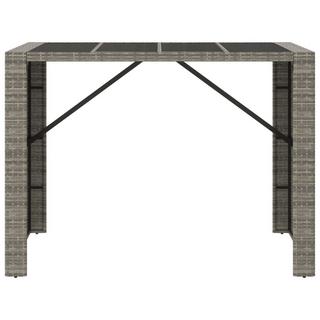 VidaXL Table de bar avec dessus en verre rotin synthétique  