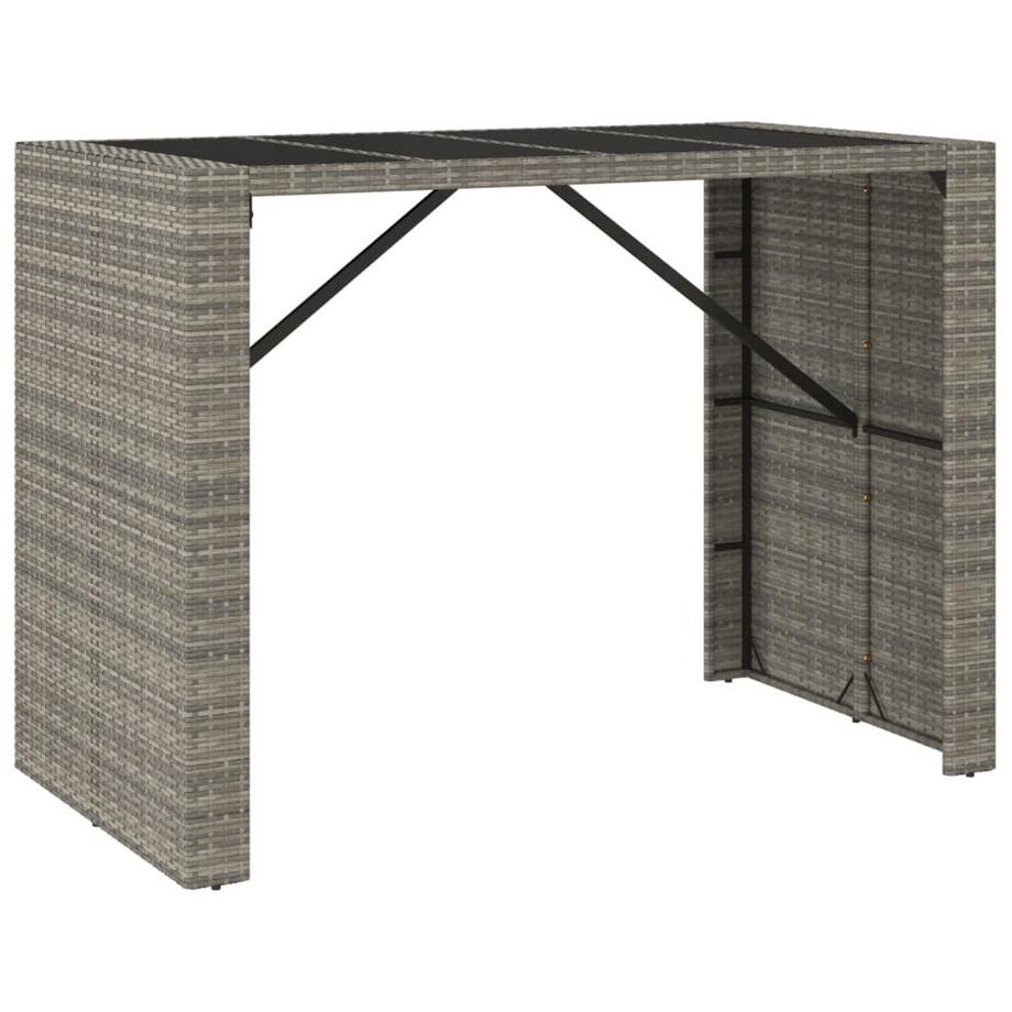 Bartisch mit glasplatte poly-rattan