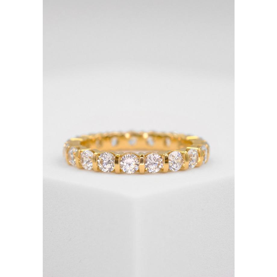 MUAU Schmuck  Memoire Ring Gelbgold 750 Zirkonia 