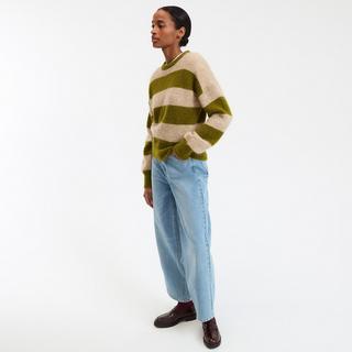 La Redoute Collections Pull col rond en grosse maille rayé  