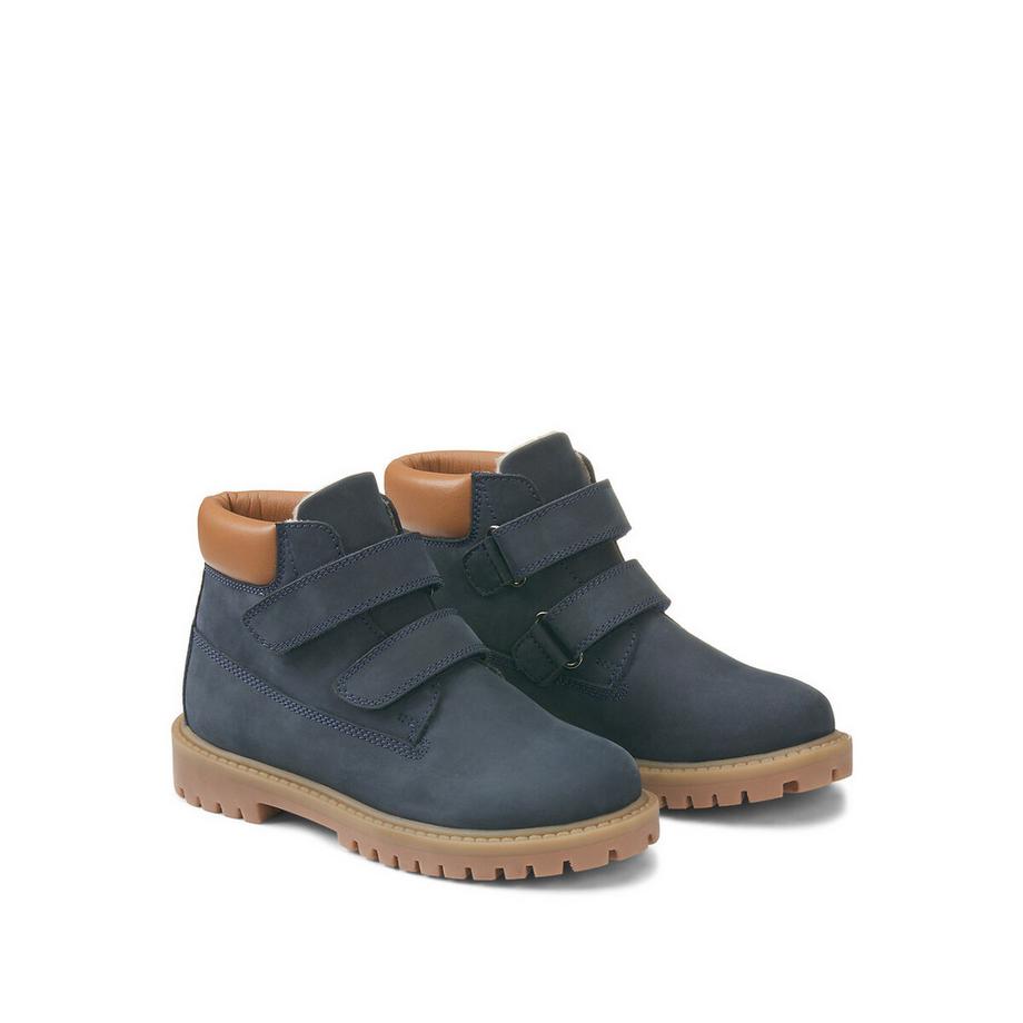 Bottines cuir à scratch fourrées