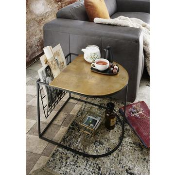 Table d'appoint Mali aluminium or antique 55x47
