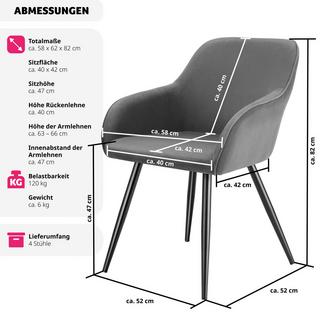 Tectake Sedia Marilyn, velluto a coste, imbottita  