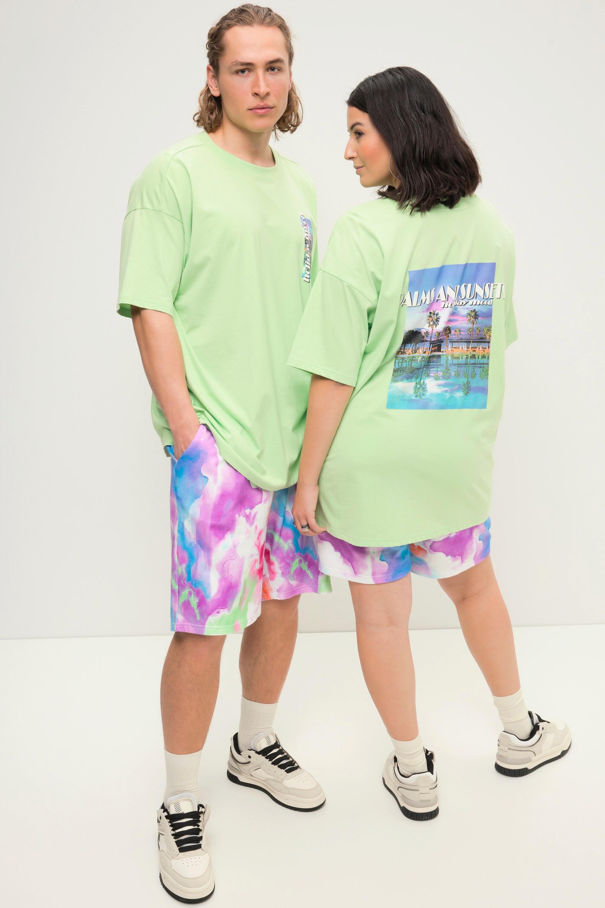 Studio Untold Oversize Palmenprint Rundhals Halbarm Unisex Shirt  