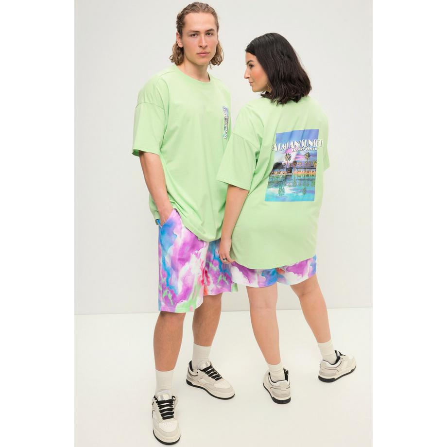 Studio Untold T-shirt Oversize Imprimé Palmiers Col Rond Manches Courtes Unisexe  