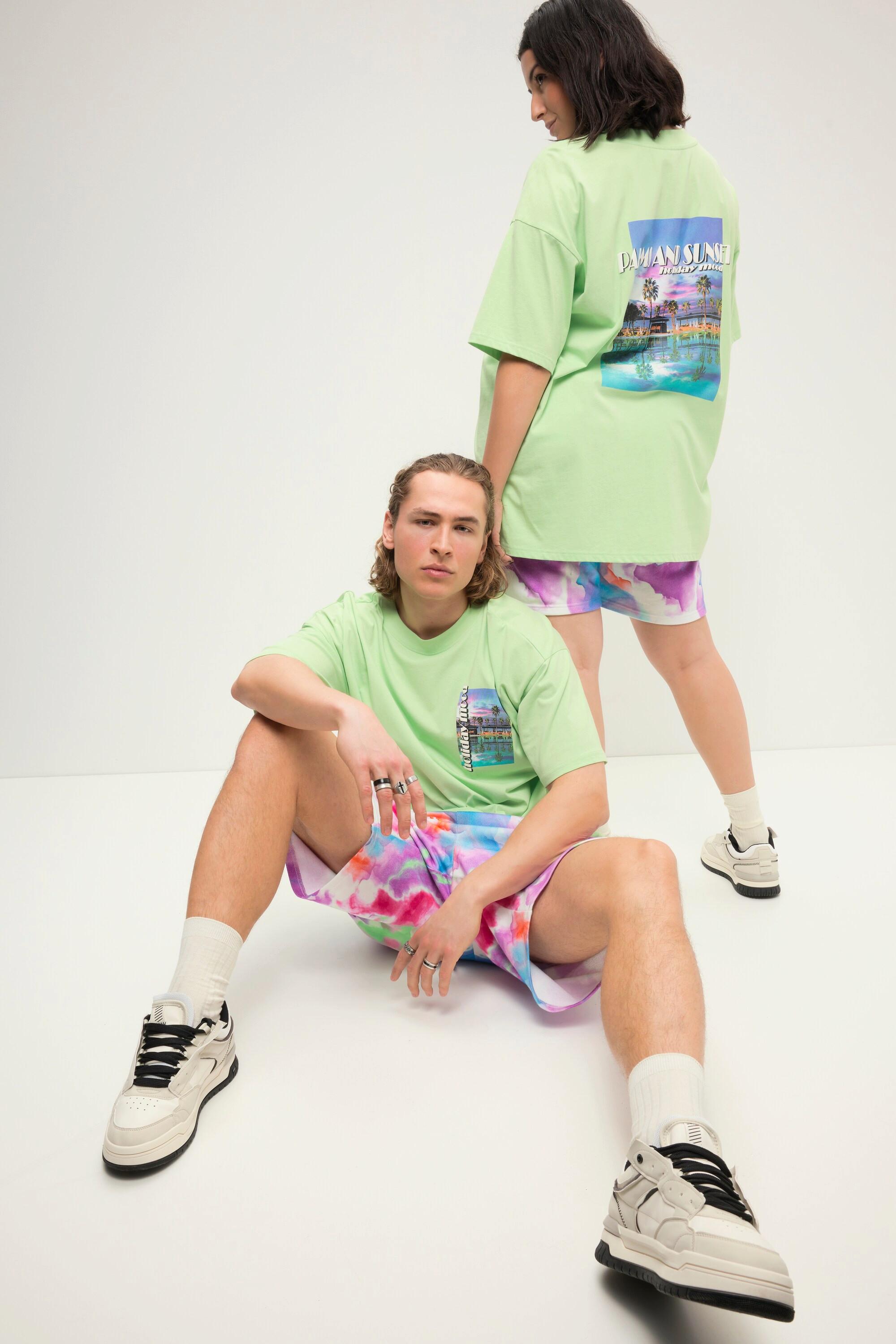 Studio Untold Oversize Palmenprint Rundhals Halbarm Unisex Shirt  