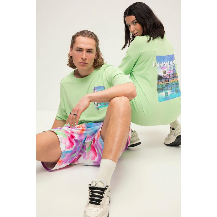 Studio Untold T-shirt Oversize Imprimé Palmiers Col Rond Manches Courtes Unisexe  