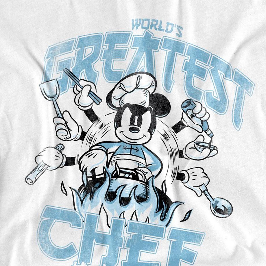 MICKEY MOUSE Maglietta Manica Lunga World's Greatest Chef  