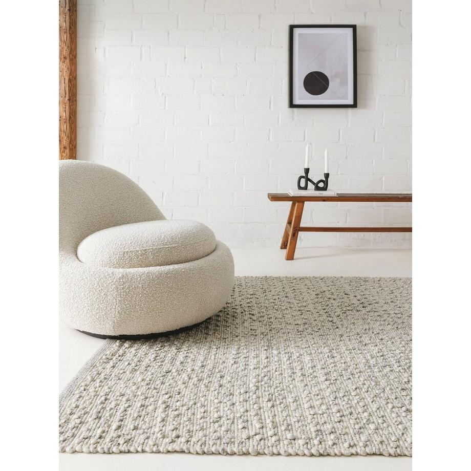 Benuta Tapis de laine Lana Gris  