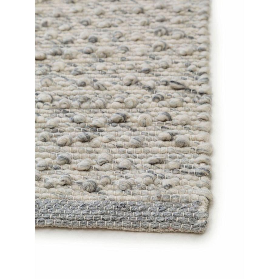 Benuta Tapis de laine Lana Gris  