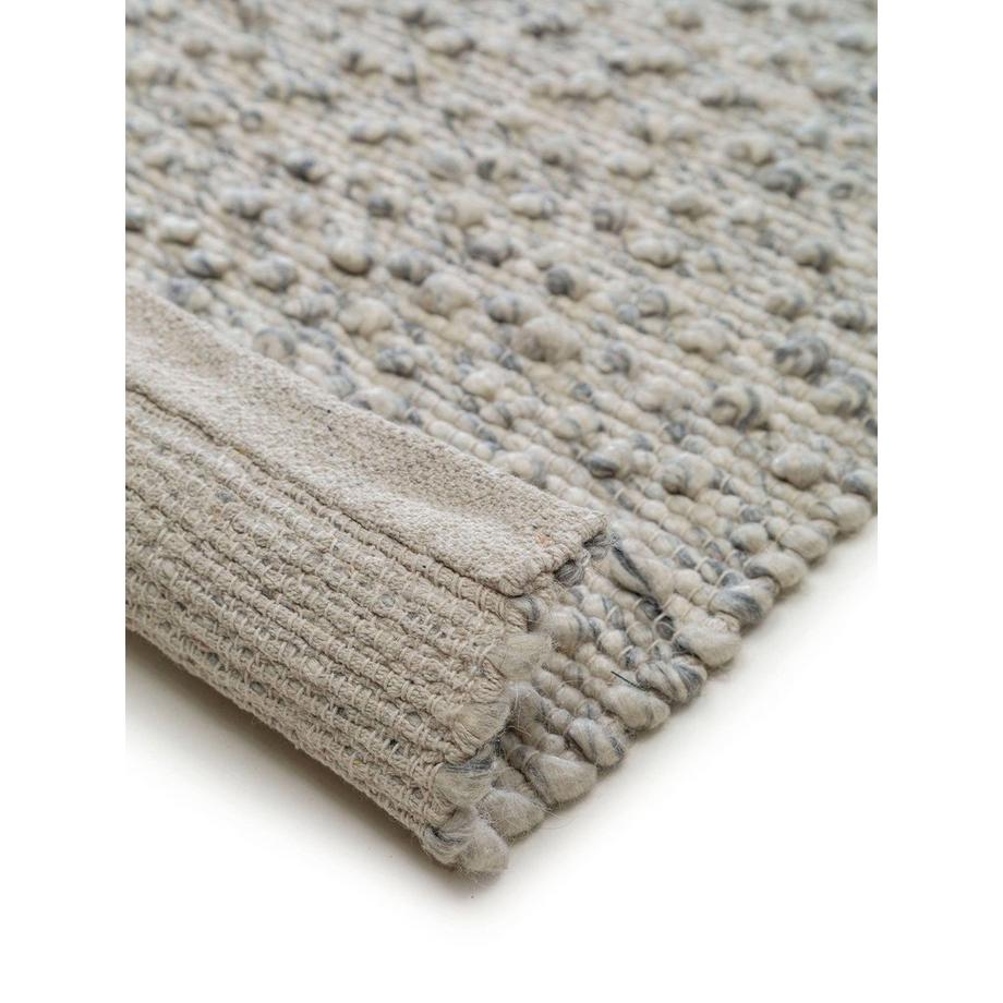 Benuta Tapis de laine Lana Gris  